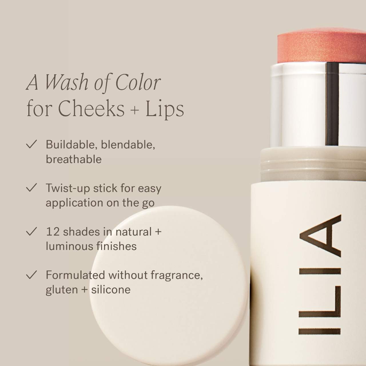 ILIA - Multi-Stick Cream Blush + Highlighter + Lip Tint - Image 3