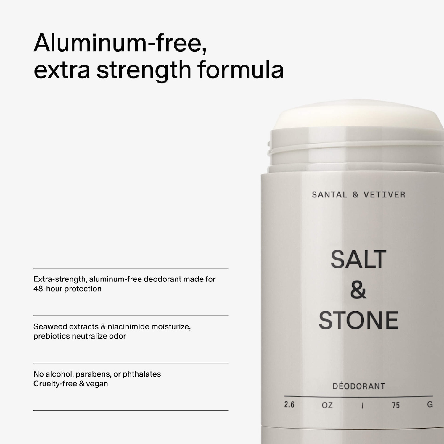 Salt & Stone - Santal & Vetiver Extra-Strength Aluminum-Free Deodorant - Image 3