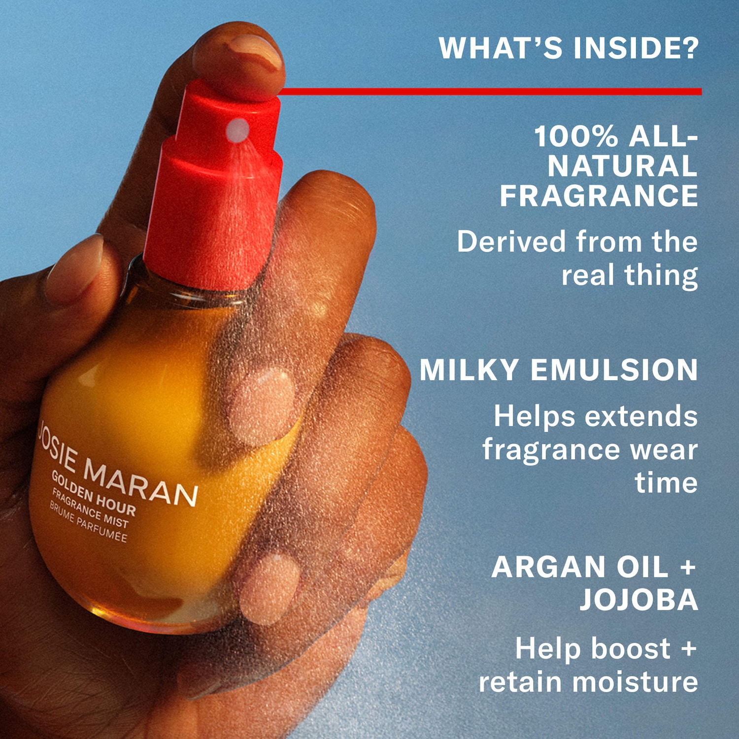 JOSIE MARAN – Golden Hour – Body + Hair Fragrance Mist with 100% Natural Scents