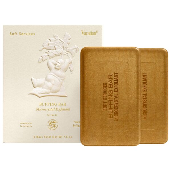 Soft Services – Soft Services x Vacation® — “VACATION” Buffing Bar Exfoliating Body Bar (2-pack) with Coconut, Pineapple & Solar Notes