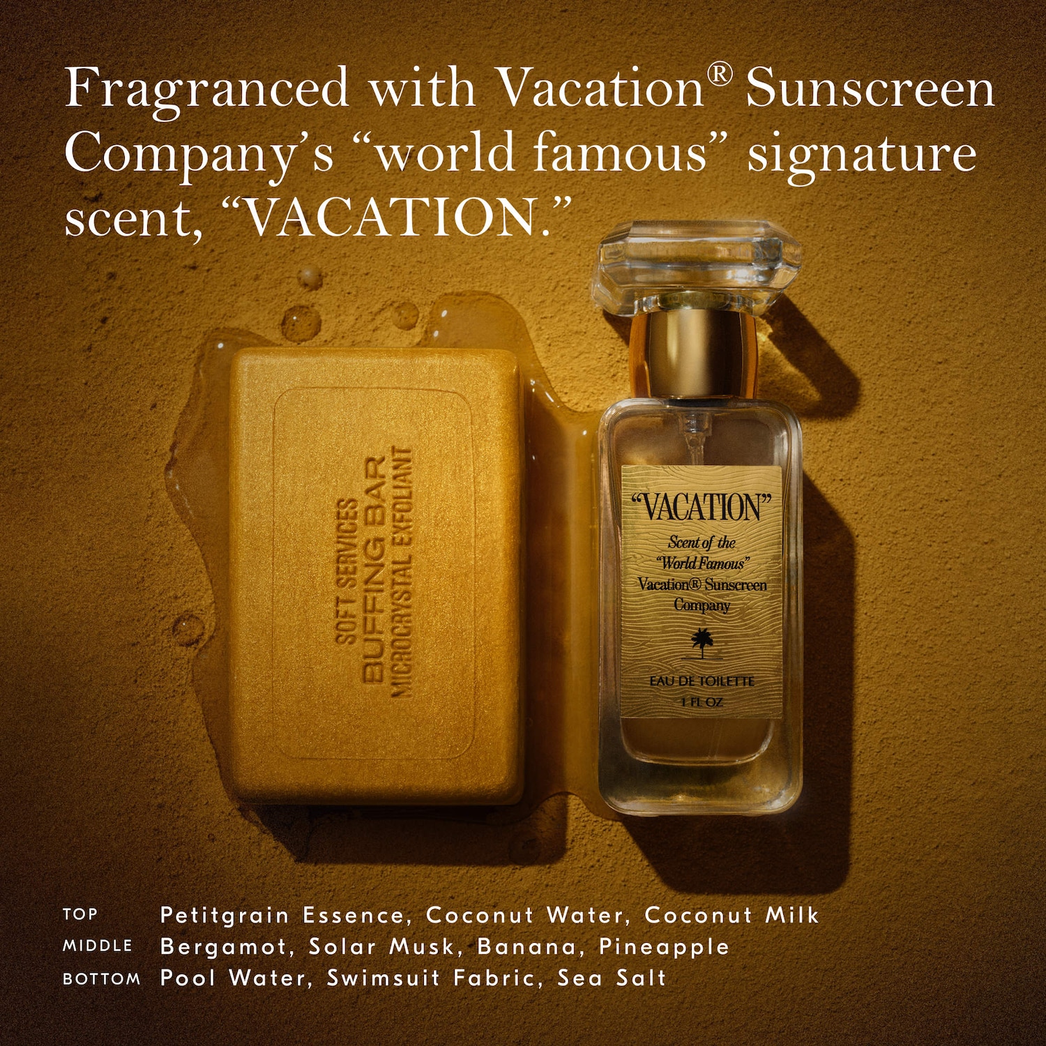 Soft Services - Soft Services x Vacation® — "VACATION" Buffing Bar Exfoliating Body Bar (2-pack) with Coconut, Pineapple & Solar Notes - Image 2