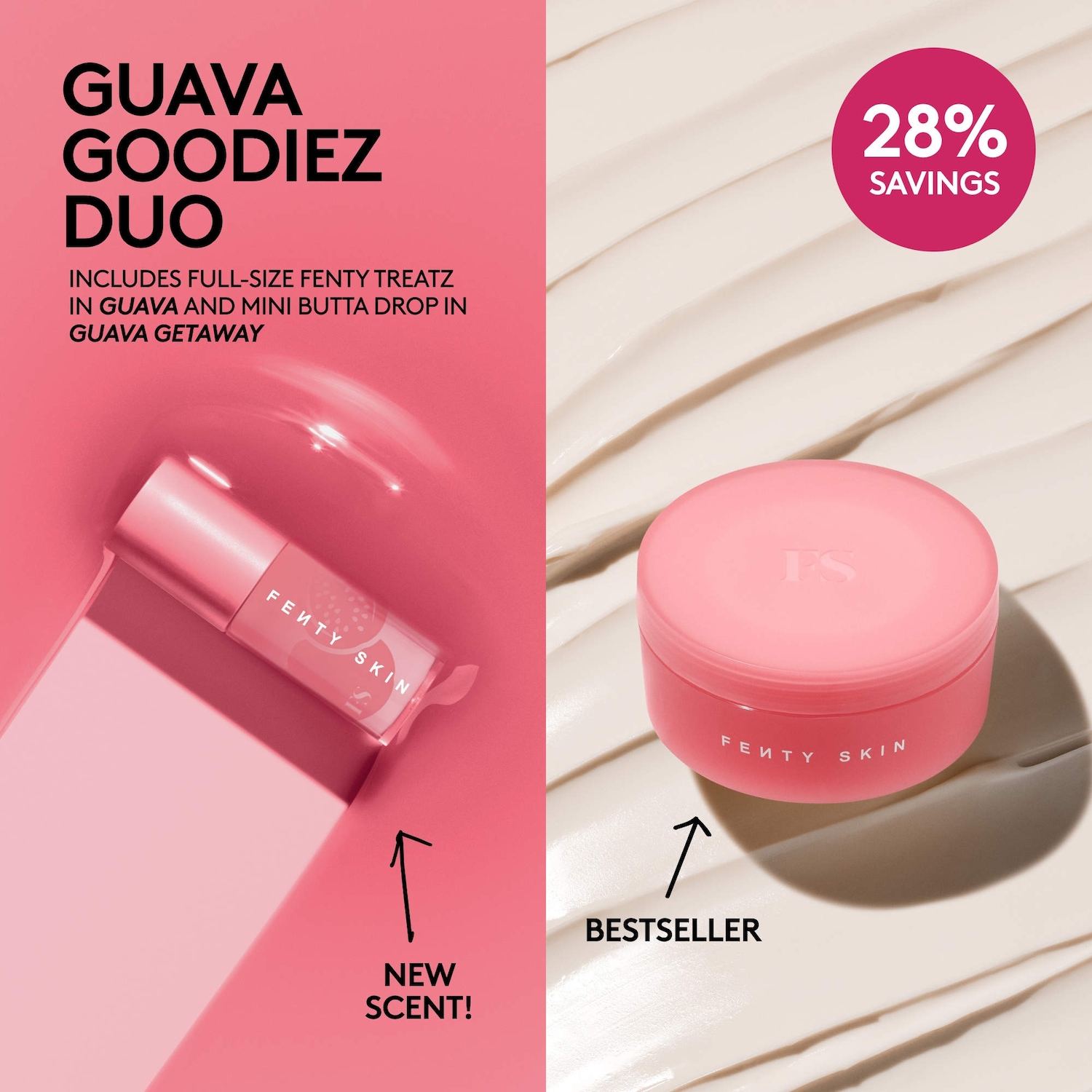Fenty Beauty by Rihanna – Guava Goodiez – Guava Lip + Mini Butta Drop Set