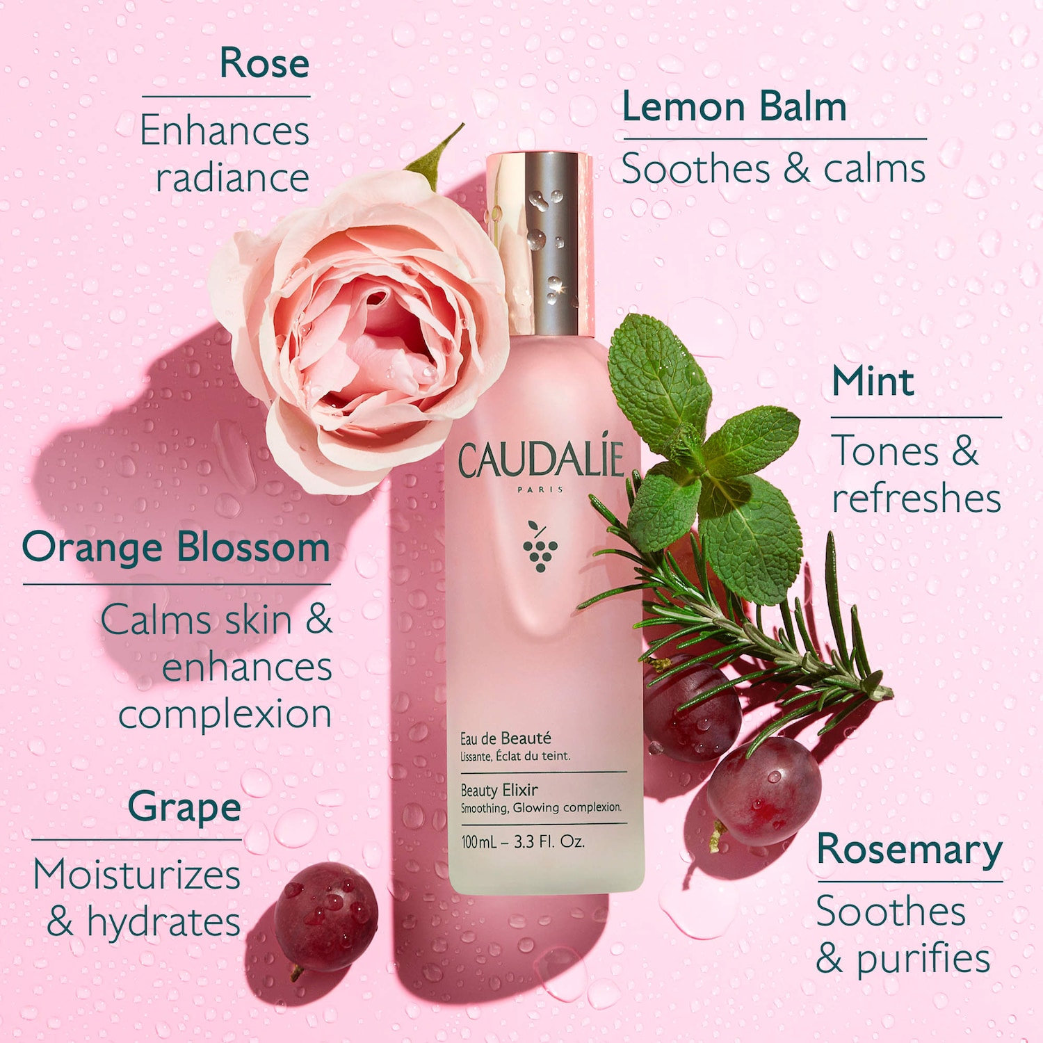 Caudalie - Mini Beauty Elixir Prep, Set, Glow Face Mist - Image 3