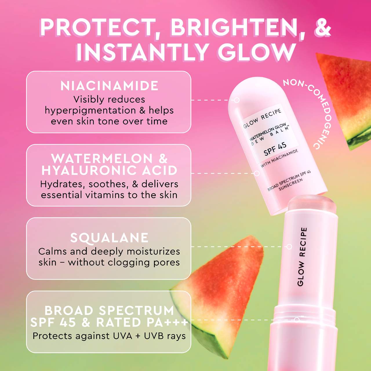 Glow Recipe - Watermelon Glow Niacinamide Dew Balm Face Sunscreen Stick- SPF 45 - Image 3