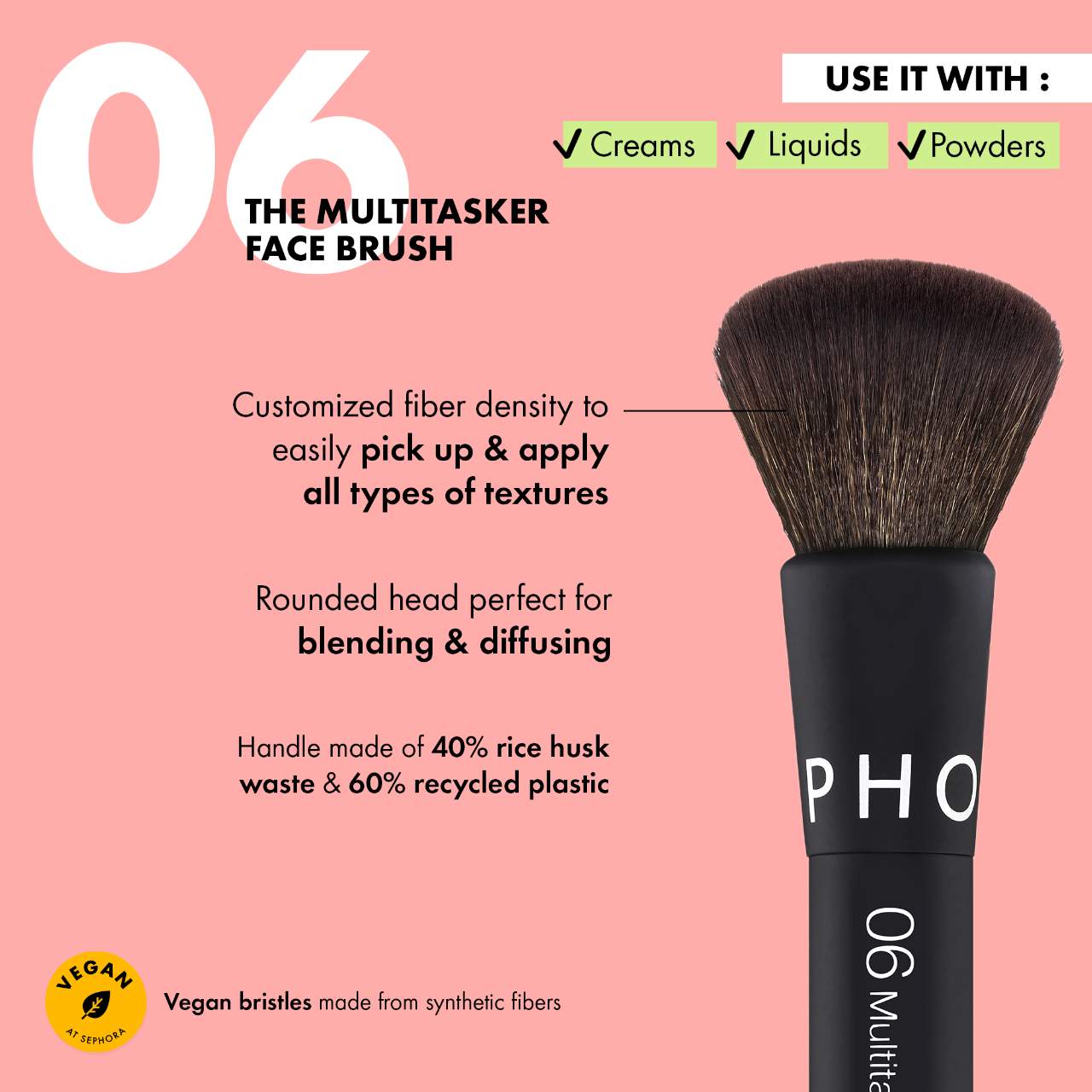 SEPHORA COLLECTION - Essential Brush - 06 Multitasker Face - Image 3