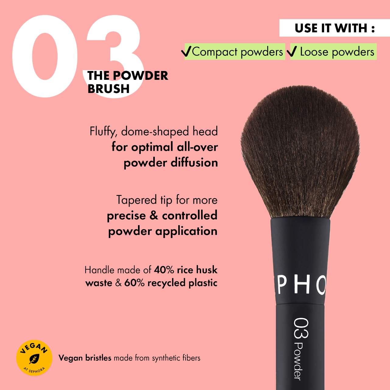 SEPHORA COLLECTION - Essential Brush - 03 Powder - Image 3