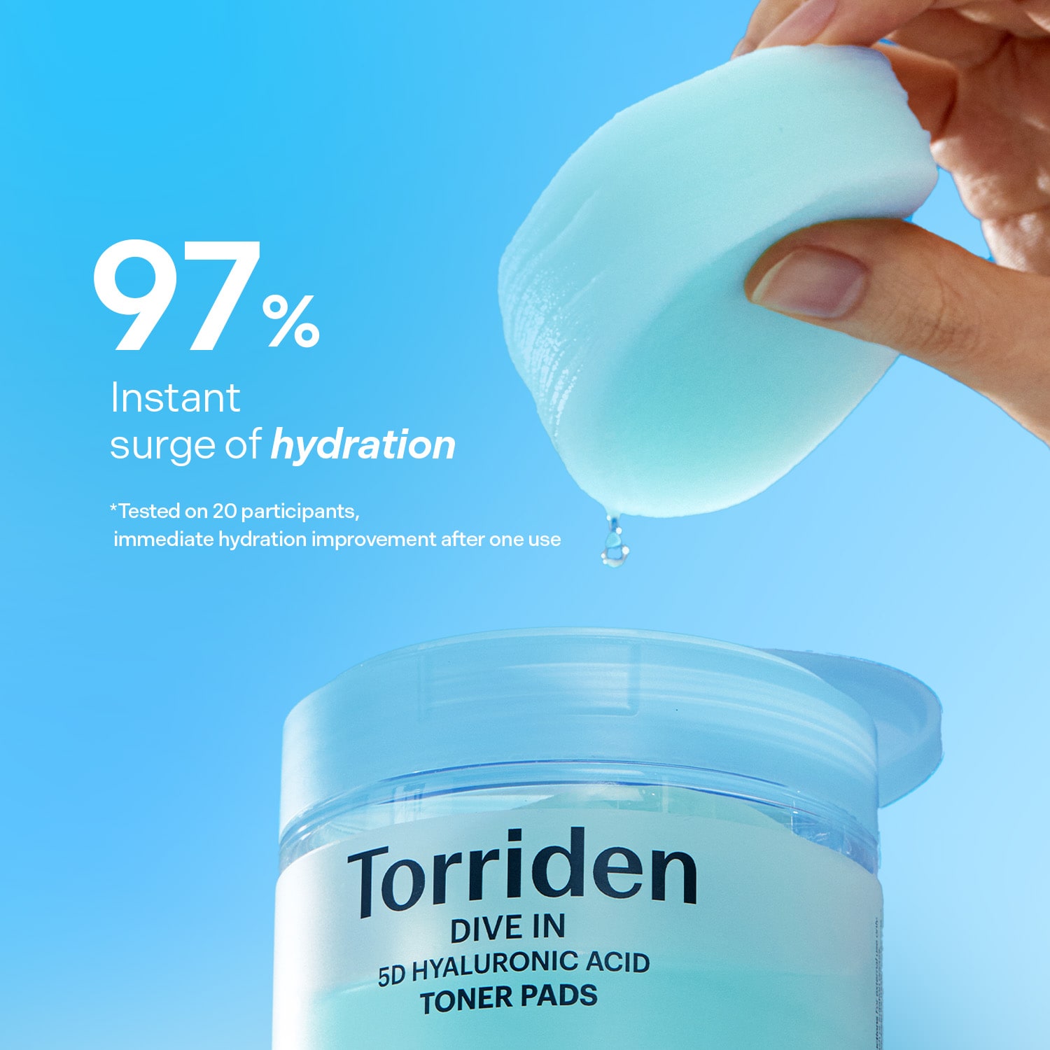 Torriden - DIVE IN 5D Hyaluronic Acid Toner Pads for Deep Hydration & Exfoliation - Image 3
