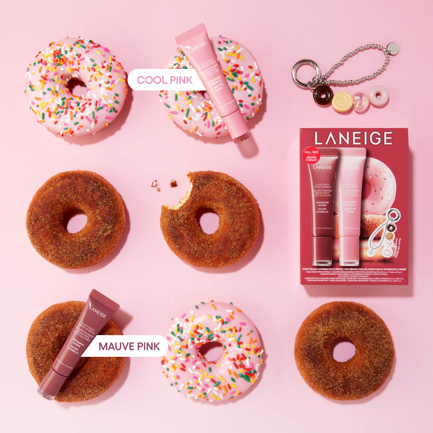 LANEIGE - Glaze Craze Donut Delight Hydrating Tinted Lip Serum Duo - Image 2