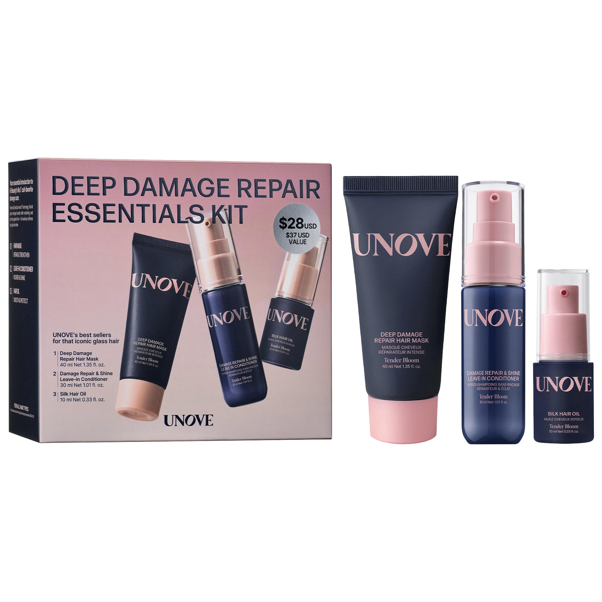 UNOVE – Deep Damage Repair Mini Trio Hair Set