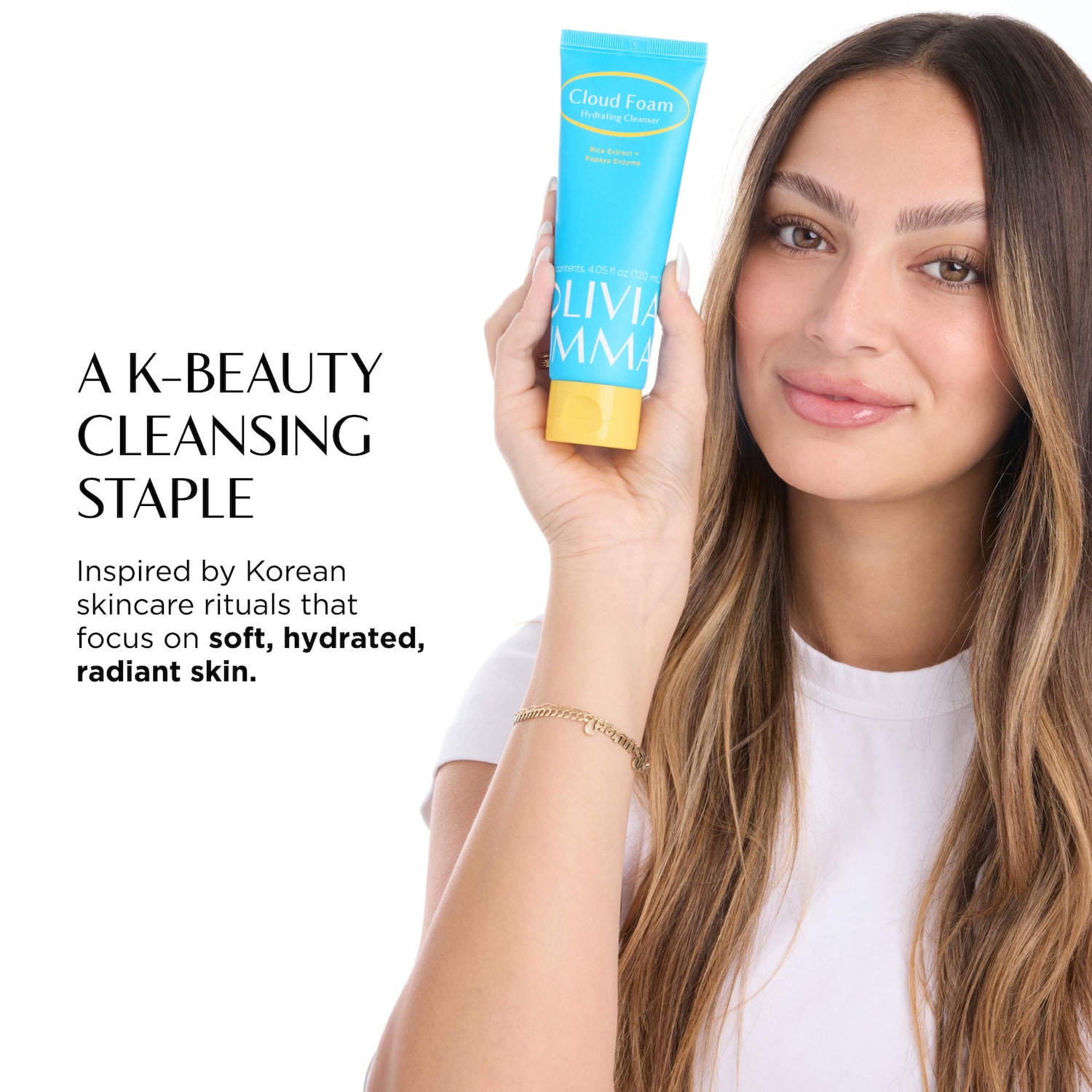 OLIVIAUMMA - Cloud Foam Brightening and Hydrating Face Cleanser with Rice Bran and Apricot Seed Powder - Image 4