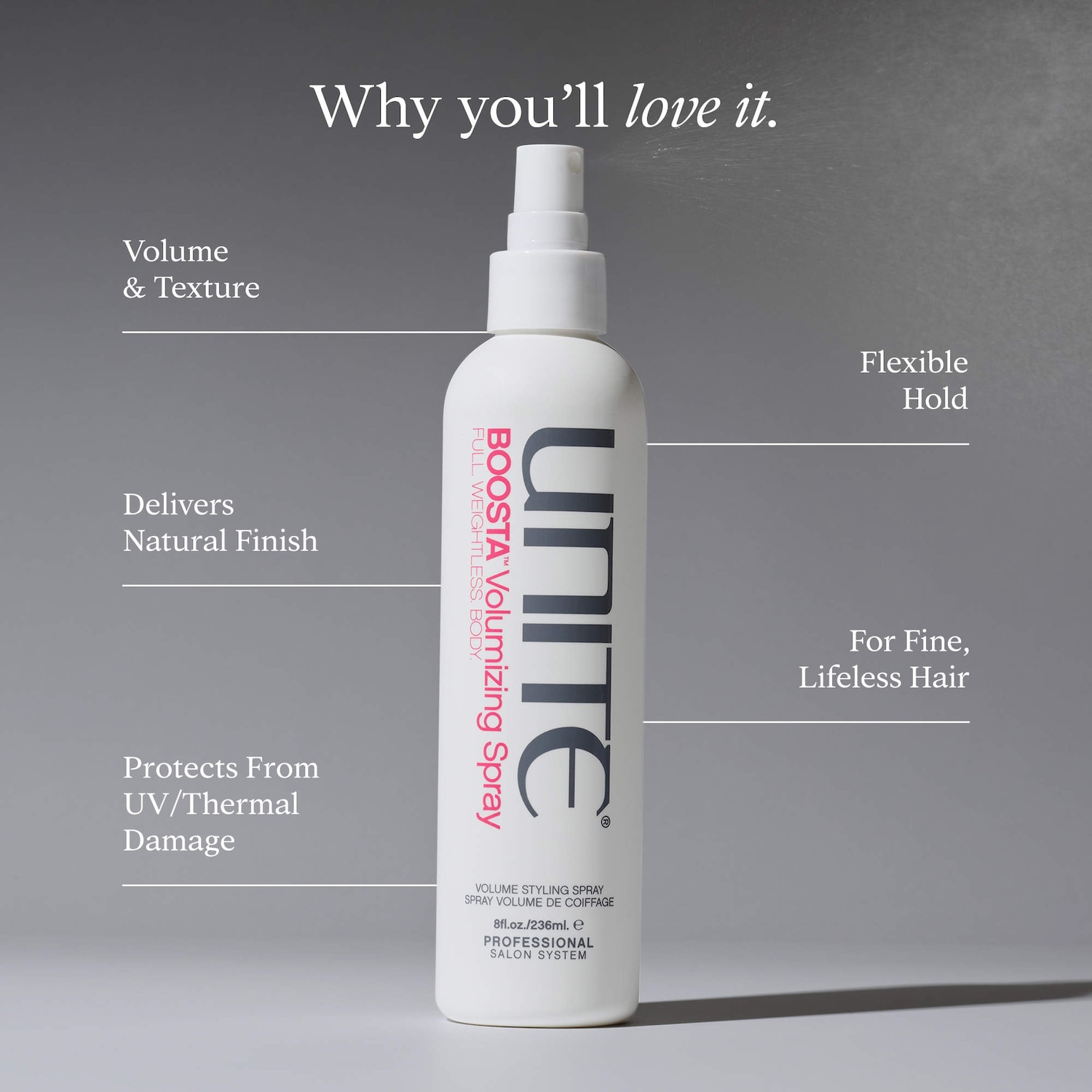 UNITE Hair – BOOSTA Weightless Volumizing Spray for Fine Hair