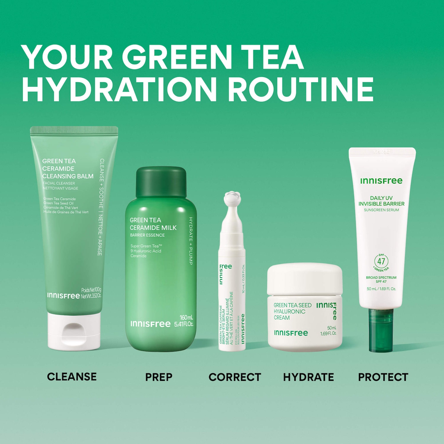 innisfree - Green Tea Ceramide Korean Makeup Removing Double Cleansing Balm - Image 5